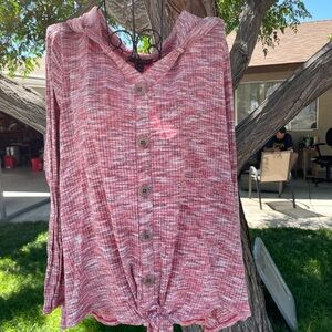 Lane Bryant Pink hooded shirt 18/20